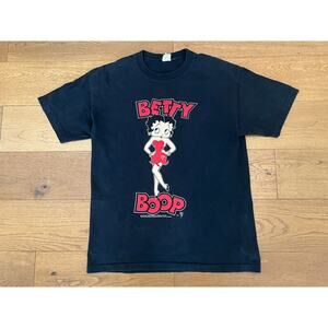 Authentic 1996 Betty Boop Shirt Double Sided Print "XL" Alstyle Tag Black Tee